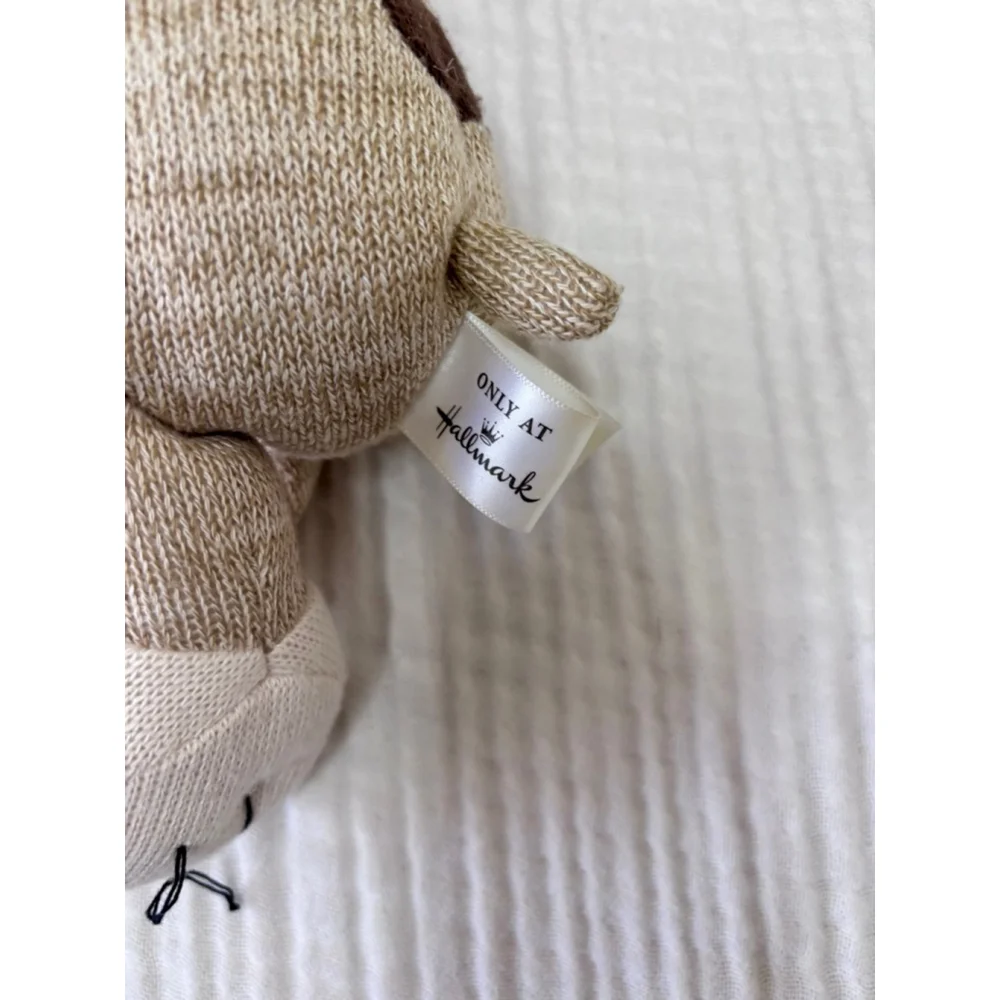 Baby Hallmark Stuffed Animal Snoopy Dog One Size Beige Brown Knit